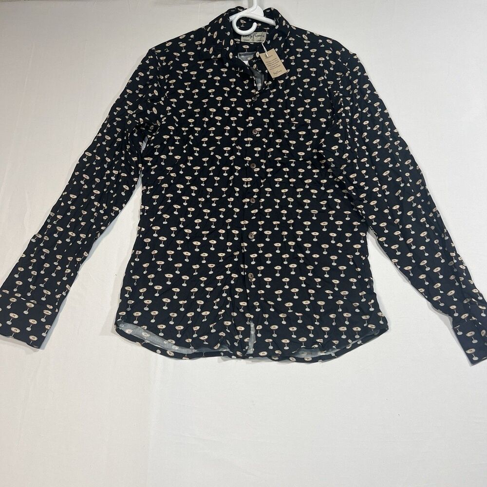Kenny Flowers Island Classics Martini Cocktail Print Shirt Men's Size Small NWT
